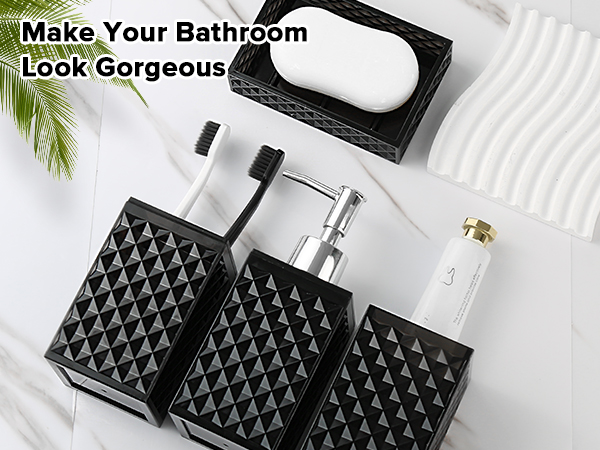 matte black bathroom accessories set
