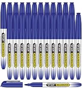 SFAIH Blue Permanent Markers Bulk - 24 Pack, 1s Quick Dry, Fine Point Permanent Markers for Paper...