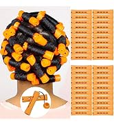 40pcs Perm Rods Set for Natural Hair Plastic Cold Wave Rods Orange Perm Rods for Long Short Hair ...