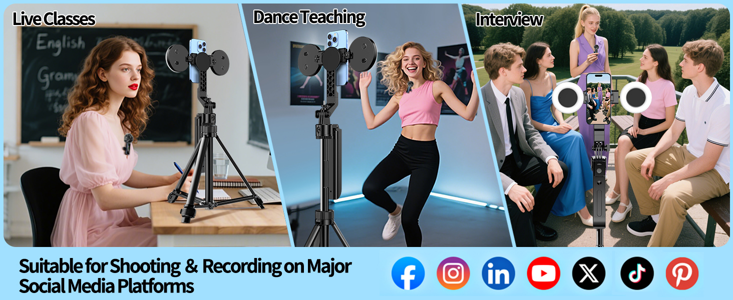 Suitable for Shooting & Recording on Major Social Media Platforms
