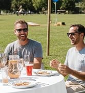 misaya 4 Packs Disposable Plastic Table Cloth, 84" Round Waterproof Tablecloth, Leakproof & Sturd...