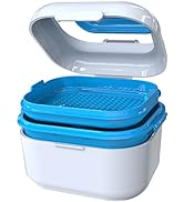 BVN Denture Bath Retainer Case: Denture Cup with Mirror Brush, Slim Denture Case, Retainer Cleane...