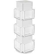 Natheeph Rotating Display Stand Greeting Card Display Wooden Display Rack with Two Card Sticker f...
