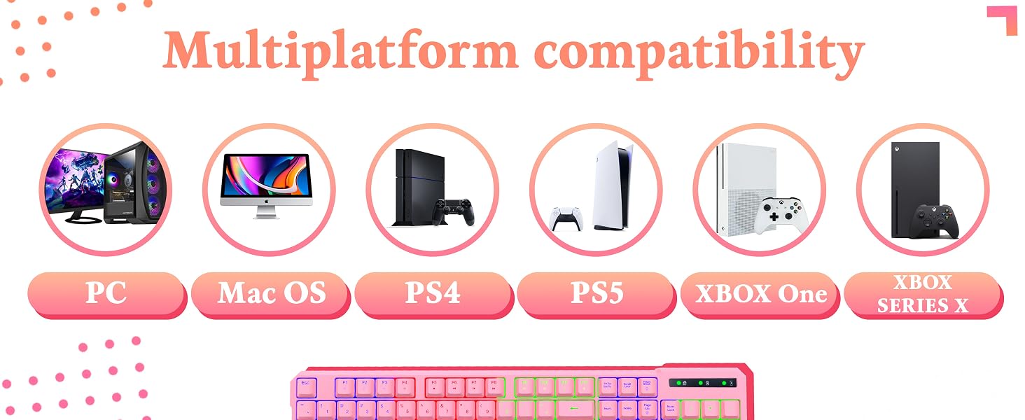 KLIM Chroma pink wireless keyboard pink gaming keyboard pink keyboard