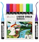 Bunnyclover Chalk Markers, Bold Wet and Dry Erase Marker Pens, Liquid Chalk Markers for Chalkboar...