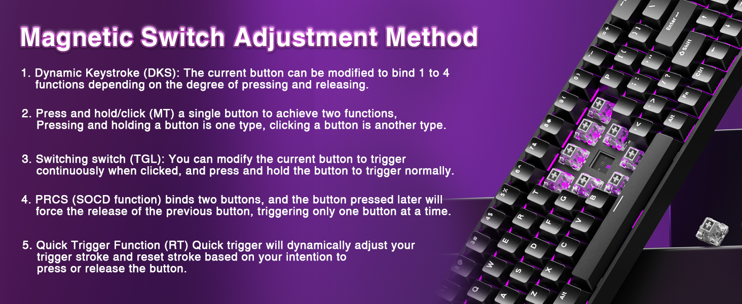 pc gaming keyboard with magnetic switch