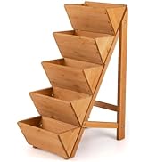 Giantex 5-Tier Wooden Vertical Raised Garden Bed, Freestanding Plant Stand with Legs for Herbs Ve...