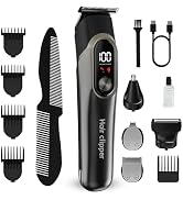 RUIBO Hair Clippers for Men Professional 5 in 1 Cord/Cordless Beard Nose Ear Body Grooming Hair C...