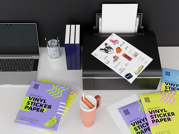 Printable Vinyl Sticker Paper for Inkjet Printer and Laser