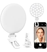 Anautin 60 LED Ring Light, Rechargeable Selfie Light with Front & Back Clip, 2500-6500K Portable ...