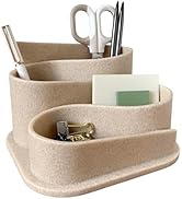 OAKOA Aesthetic Desk Organizer - Aesthetic Office Desk Accessories - Boho Pen Holder - Neutral Be...