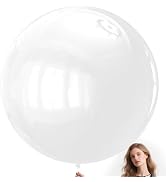 KAWKALSH White Balloons 9pcs 36 Inch Extra Large Big Jumbo Giant Matte White Latex Helium Balloon...