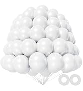 KAWKALSH 200pcs White Balloons 5 Inch, Small Mini Latex Balloons for Party Birthday Baby Shower A...