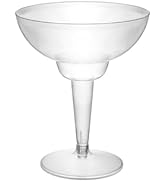 Party Essentials Two-Piece Disposable Plastic 12-Ounce Margarita Glasses/Cocktail Cups, Clear, 20...