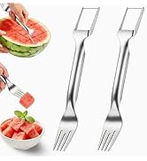 Watermelon Fork Slicer Cutter, 2-in-1 Stainless Steel Watermelon Slicer & Fruit Fork, Summer Kitc...