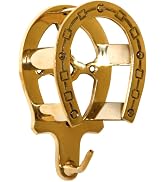 Jeffers Horseshoe Brass Bridle Bracket – Fancy Wall Bridle Holder & Blanket Rack for Tack Room St...