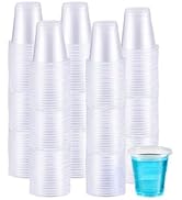 Jaluxing 500 Pack 3.5 OZ Clear Plastic Cups, Small Disposable Mouthwash 3.5 Ounce Bathroom Cups (...