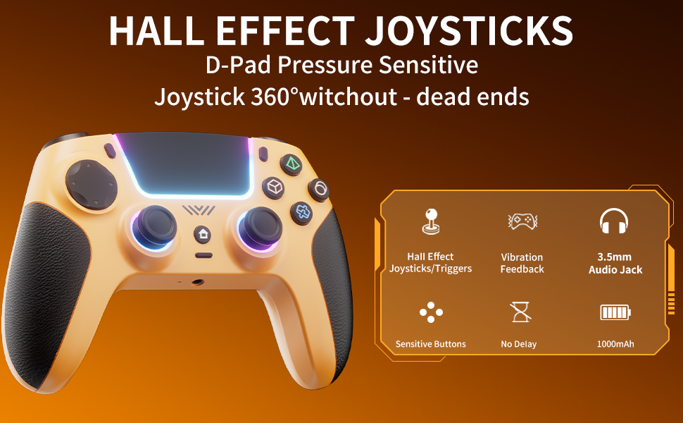 CAWOOSOO Yellow Wireless Controller