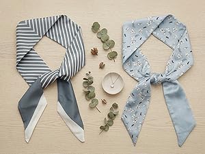 Add on blue silk skinny scarf for wedding gift, something blue accessory for bride and bridesmaids