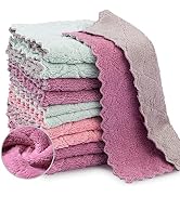 20 Packs Kitchen Cloth Dish Towels, Nonstick Oil Fast Drying Washcloths, Premium Dish Cloths for ...