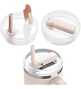 DIPESI 2Pack 40oz Tumbler Lid Replacement suit for Stanley Quencher cup, Flip Straw Spill Proof L...