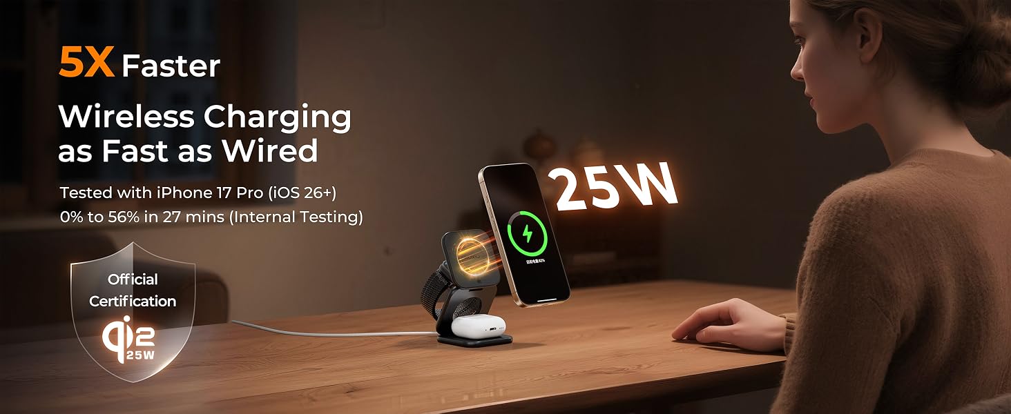 magnetic charger stand compatible with iphone 17 pro max charger for iphone 17 air charging station