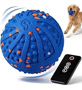 Interactive Dog Toys, Automatic Rolling Ball Toy with Teeth-friendly Bumps, Remote Control, 3 Mot...