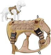 Plutus Pet Tactical Dog Harness with All Metal Buckles, Adjustable, No-Pull Service Dog Vest with...