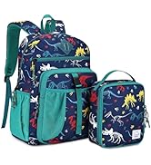 VASCHY Boy Kids Backpack & Lunch Bag Set, 2-in-1 School Bookbag with Insulated Lunch Box for Pres...