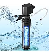 hygger Aquarium Filter with U-V Light for 40-80 Gallon Tank, Multi-Use Submersible Fish Tank Filt...