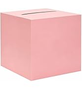 SietDESEO Pink Card Box for Party 9.8" x 9.8" Large Gift Card Box Holder for Wedding Reception Ba...