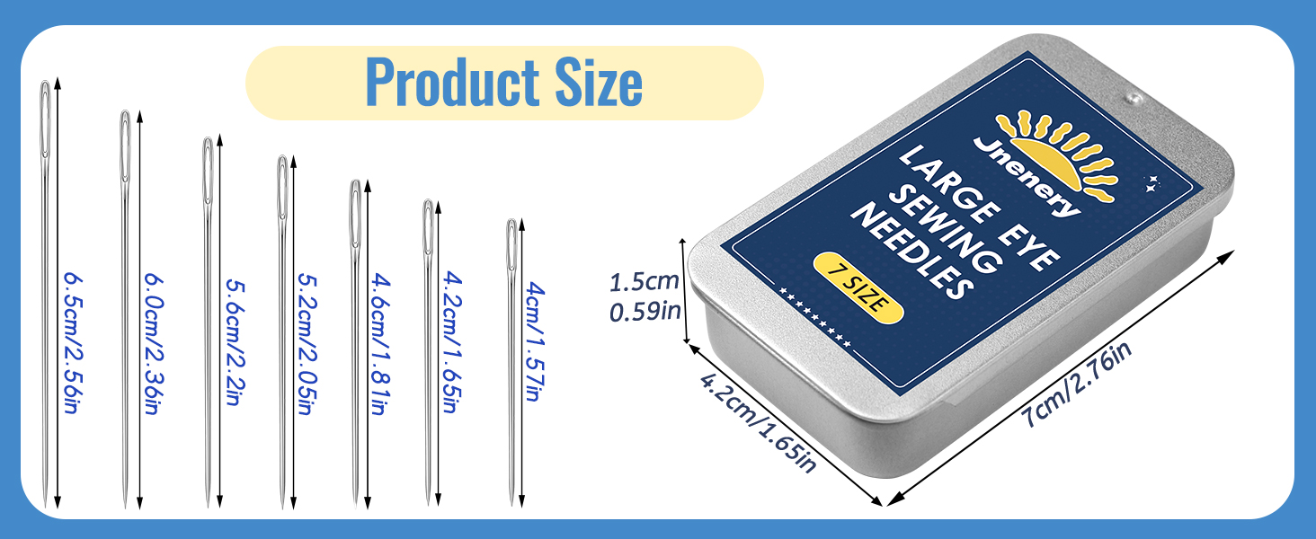 7 sizes sewing needles
