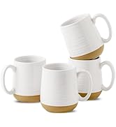 Hasense Coffee Mugs Set of 4, 15 oz Ceramic Coffee Cups with Comfortable Handle, Large Tea Cups f...