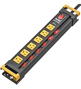 6 Outlet Heavy Duty 3300J Surge Protector Power Strip with Individual Switches, Mountable, Wide-S...