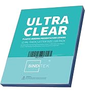 Binditek 100 Pack 12 Mil Plastic Binding Presentation Covers, Ultra Clear Binding Front Covers, 8...