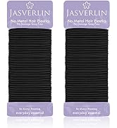 JASVERLIN Small Hair Elastics, Black Hair Ties Ponytail Holder Fine Thin Medium Hair No Pull Long...