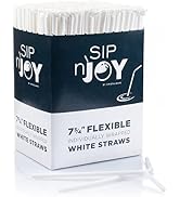 Crystalware Bulk Pack of 380 Flexible Plastic Drinking Straws - White, Individually Wrapped, Food...