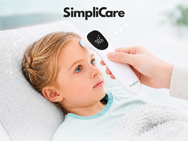 SimpliCare AET-R842 infrared thermometer for forehead, ear, and object temperature checks