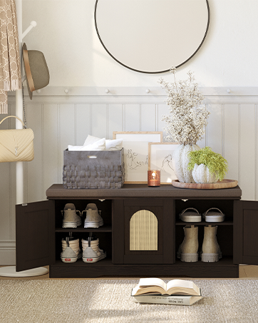 entryway shoe rack with doors