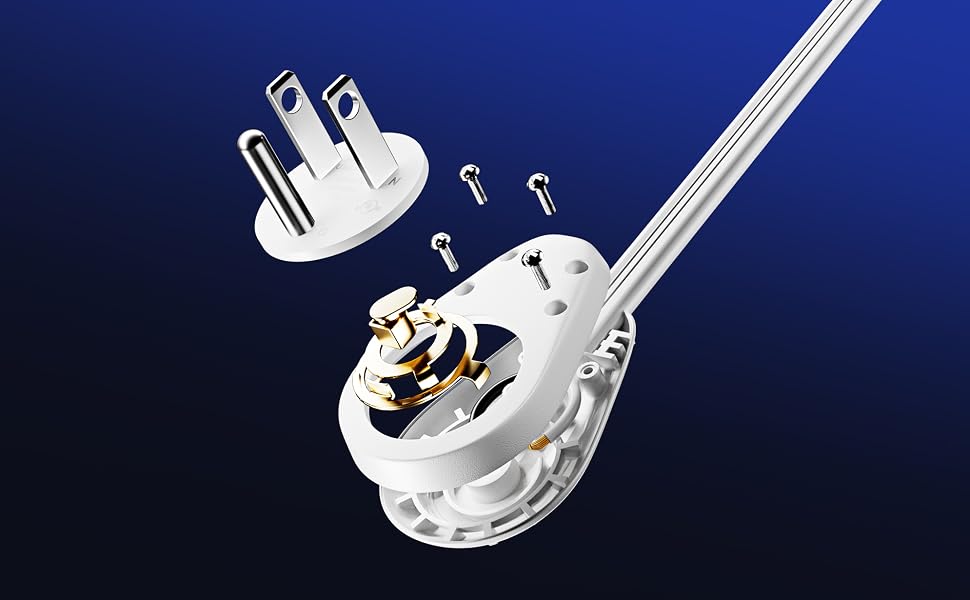360 rotating flat plug extension cord internal design diagram.