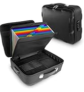 Fireproof Document Box, Hard Case Fireproof File Organizer Box with Lock and 13 Pocket Accordion ...