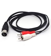 ELNONE 5-Pin Din Male to 2-RCA Male Plug,Professional 5-Pin Midi to RCA Audio Cable for Bang & Ol...