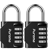 Puroma 2 Pack Combination Lock 4 Digit Outdoor Waterproof Padlock for School Gym Locker, Sports L...