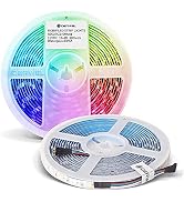 GIDERWEL RGBW LED Strip Light,16.4ft RGB+Cold White SMD5050 Flexible 12V LED Strips 300LEDs,Dimma...