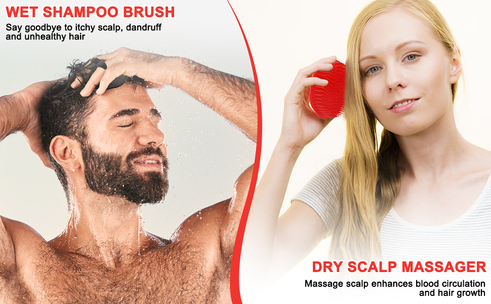 Shower scalp shampoo brush