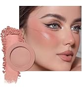 HHLTOH Single Warm Peach Orange Matte Powder Blush Palette Face Makeup, Blush for Looks Younger C...