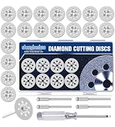 22mm 20Pcs Diamond Cutting Wheel 545 Cut Off Discs Coated for Dremel Rotary Tool with 402 Mandrel...