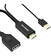 ELUTENG HDMI to DisplayPort Adapter 4K@60Hz HDMI Male to DP Female Cable Converter 3 in 1 with US...