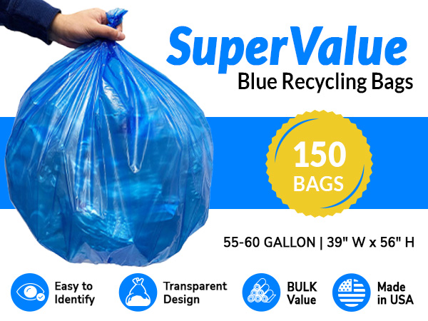 SuperValue Blue Bags 55-60 Gallon (150pk)