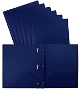 Better Office Products Blue Plastic 2 Pocket Folders with Prongs, Heavyweight, Letter Size Poly F...
